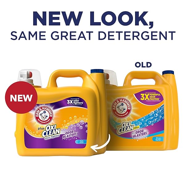 ARM & HAMMER PLUS OXICLEAN ODOR BLASTERS FRESH BURST, 160 LOADS LIQUID LAUNDRY DETERGENT, 208 FL OZ