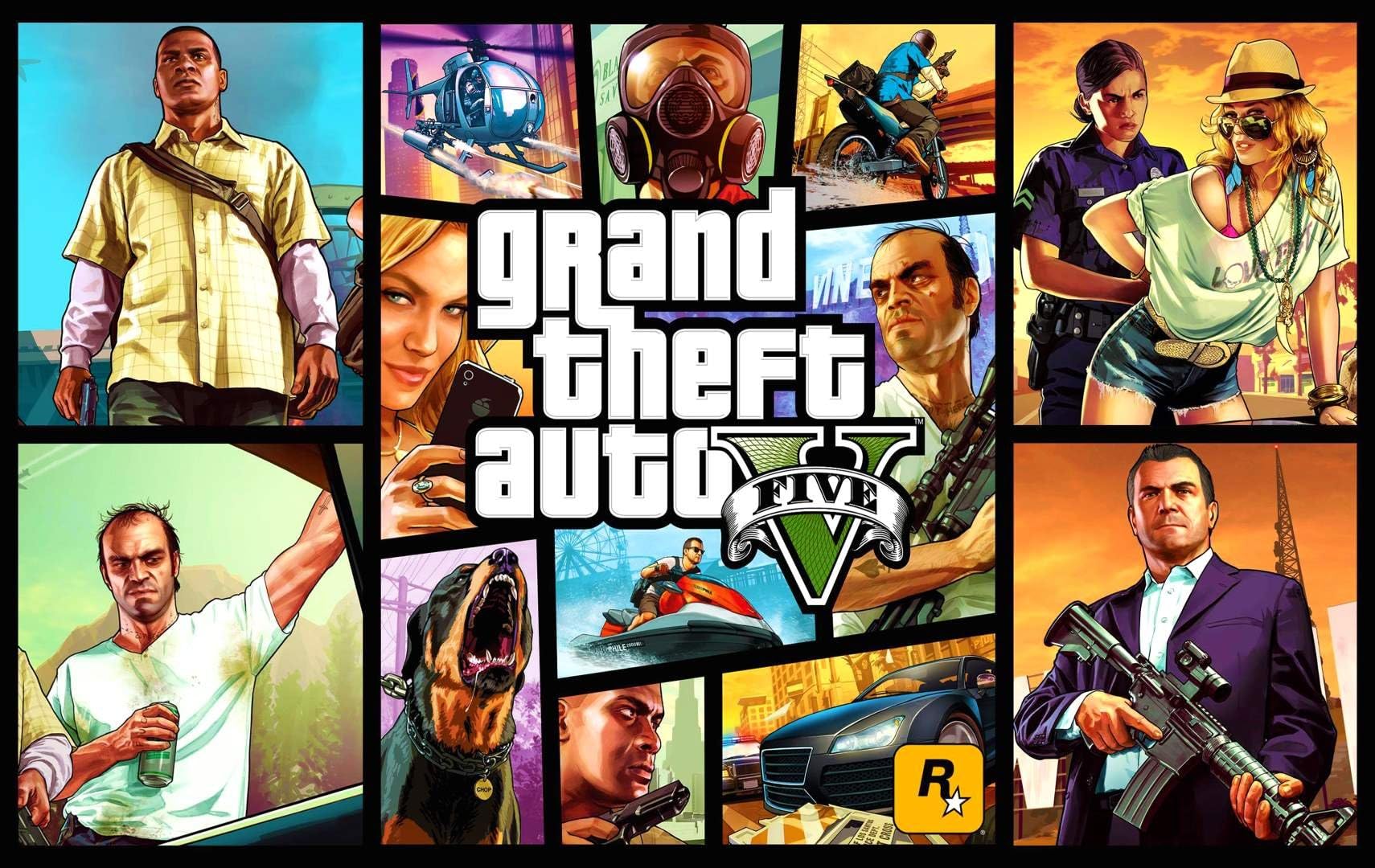 Poster Professionals Grand Theft Auto V C Game Poster (Art Material Paper, Multicolour, 12x19-inch)