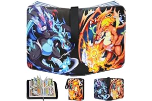 MXJIAELE Card Binder Cards Holder 4-Pocket, Trading Binders for Card Games Collection Case Book Fits 400 Cards with 50 Removable Sleeves Display Storage Carrying Case