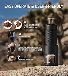 STARESSO Classic Portable Espresso Maker, 2 IN 1