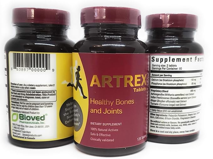 ARTREX Natural Bone and Joint Pain Supplement 120ct. ARTREX has 444mg