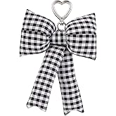 Jamortty Pink Bow Keychain Bag Charms Y2K Bowknot Plaid Keychains Coquette Aesthetic Purse Handbag Backpacks Charms