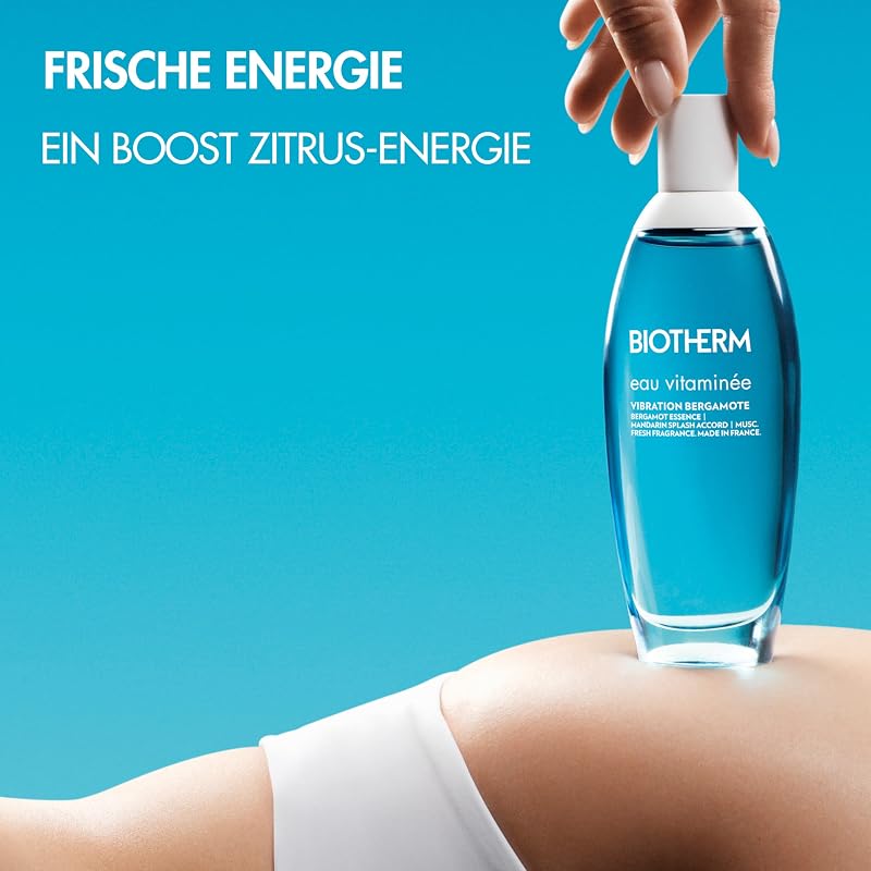 Eau Vitaminée Vibration Bergamote Eau de Toilette, erfrischender Zitrus Body Mist mit Bergamotte, Mandarine und Ingwer, leichter Damenduft mit weißem Mochus, moderner Sommerduft, 100ml