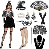 juciasouul 12Pcs 1920s Flapper Accessories for Women, Great Gatsby dresses Accessories Set, Fashion Roaring 20s Costume