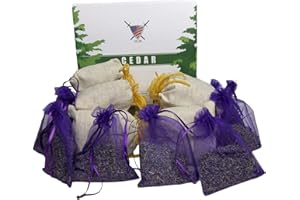 ARMOUR SHELL Lavender Sachet and Cedar Bags - Moth Sachets (20 Pack) Home Fragrance for Drawers and Closets. for Natural Clothes Moths, Dried Lavendar Flowers and Cedar Chips with Long-Lasting Aroma
