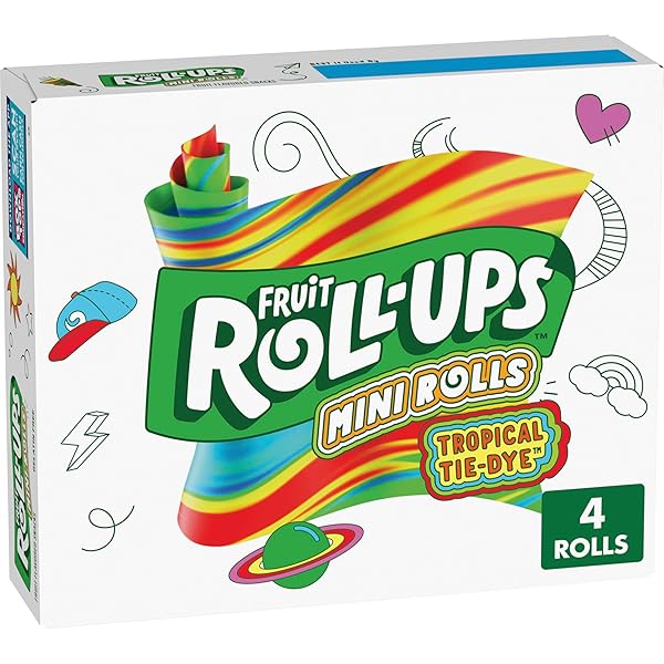 FRUIT ROLL-UPS TROPICAL TIE-DYE MINI ROLL-UPS 4 CT