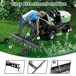 Lawn Dethatcher, 46 Inch Tow Behind Dethatcher with