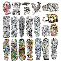 Amazon.com: DaLin - Tatuajes temporales extragrandes de manga ...
