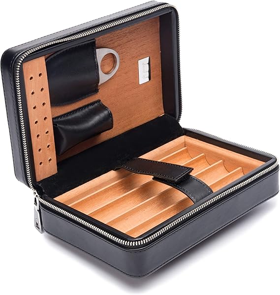 Travel Sets of Portable Cigar case with Leather Surface and