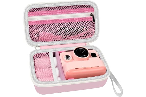 Grapsa Kids Instant Print Camera Case for DYLANTO for ESOXOFFORE Cameras | Portable Digital Camera Case Organizer for ETIKEZ for YTETCN for DUDUDRAGON with Pocket for Accessories (Box Only)-Pink