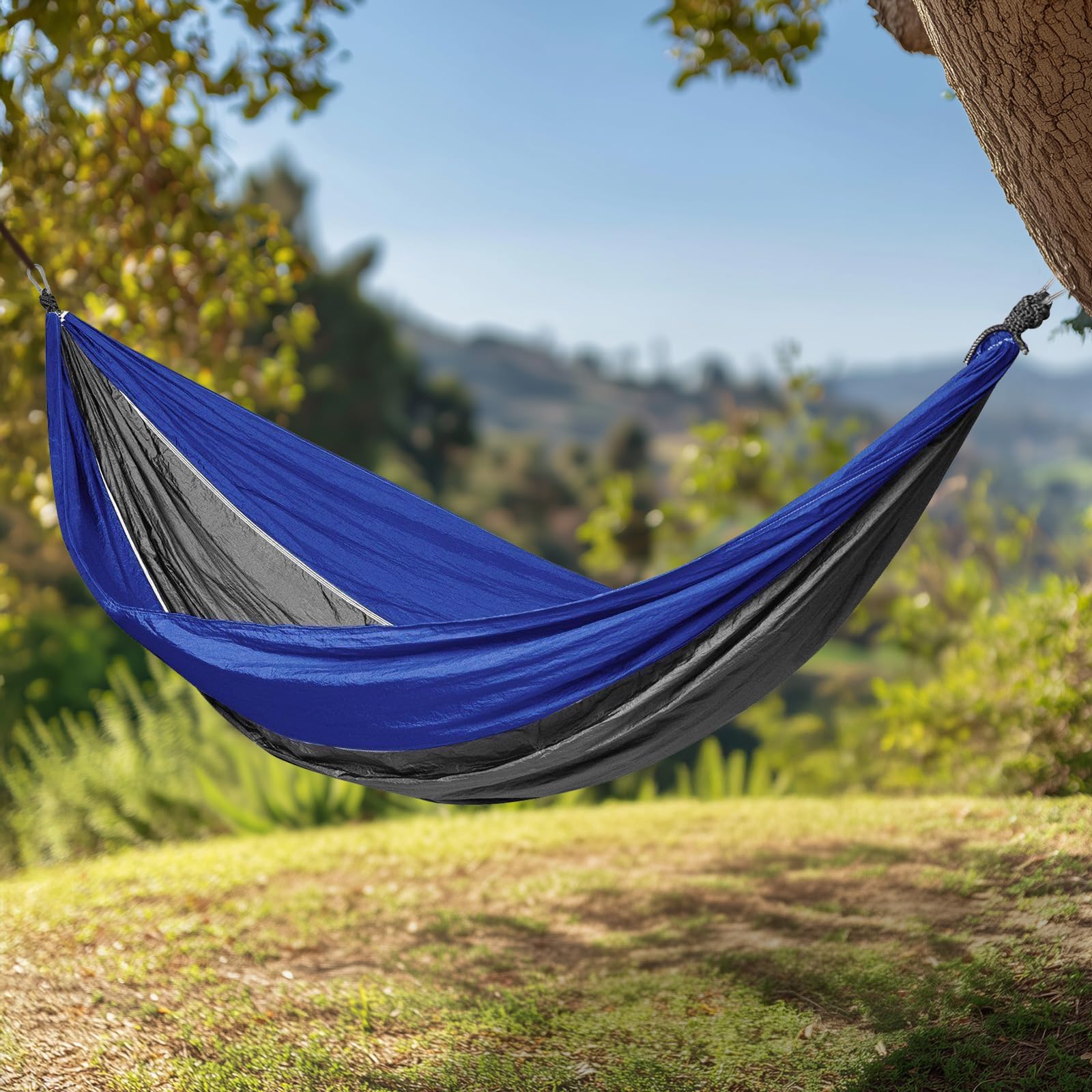 Greenbay Outdoor Garden Camping Hammock Hiking Swing for Sleeping Bed Blue&Grey