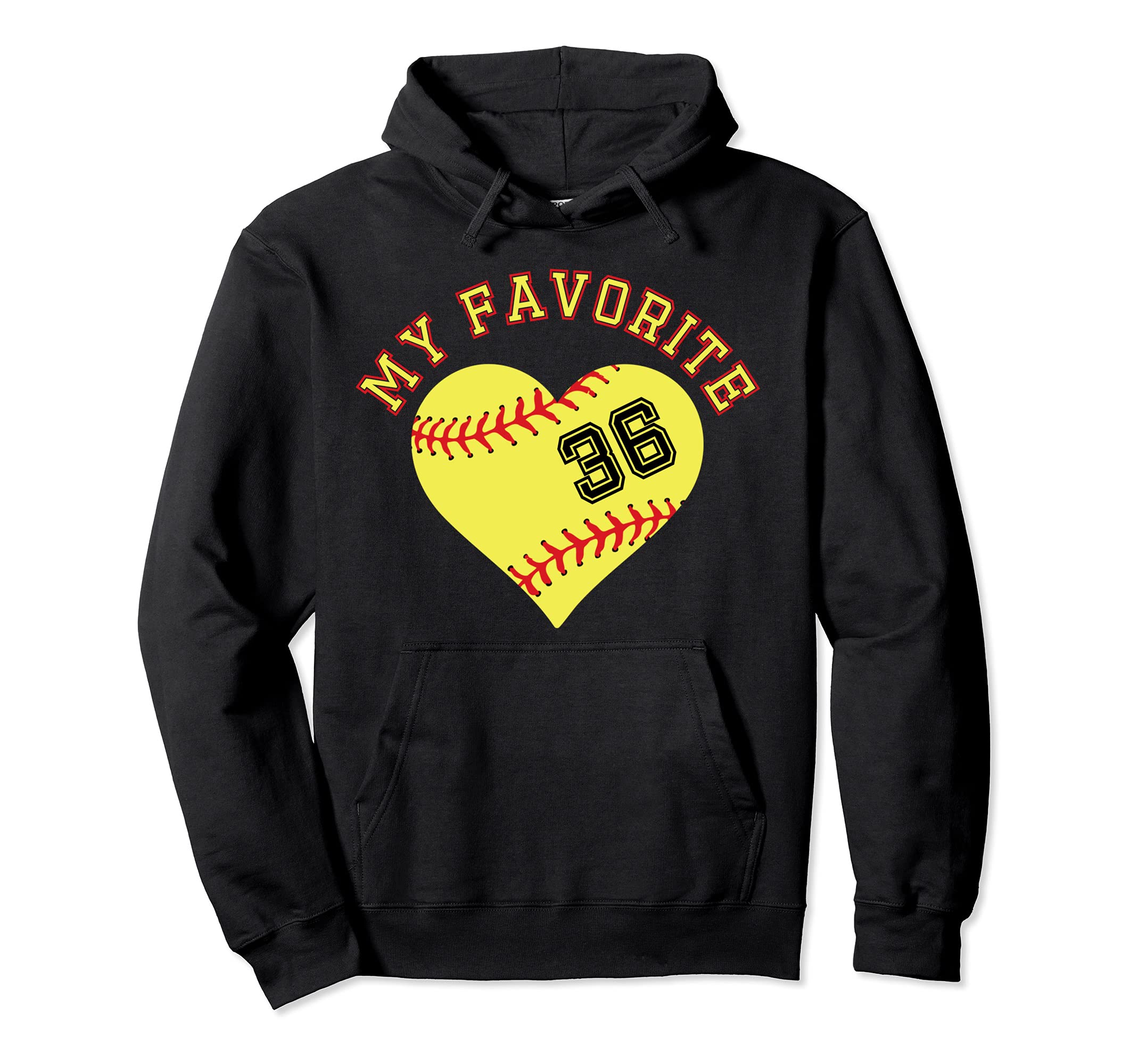 Softball Player 36 Jersey Outfit No #36 Sports Fan Pullover Hoodie