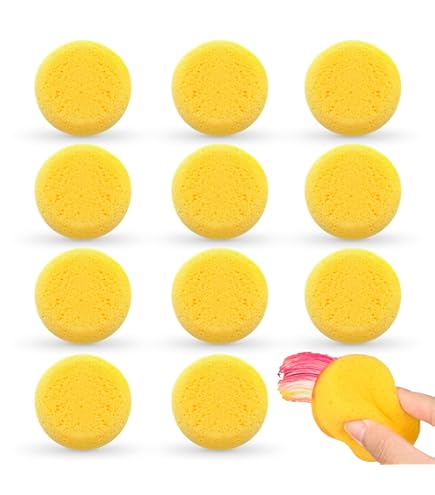 Lot De 100 éponges Synthétiques Rondes Jaunes De 7,6 Cm Pour Artistes
