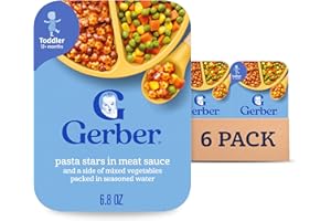 Gerber Toddler Food, Pasta Stars in Meat Sauce, Mealtime for Toddler, 8PK