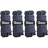 MALZE-NEWSEED 4 Pack 5/8" x 15' Dock Lines Double Braided Nylon Boat Rope with 15" Eyelets, Marine Grade Premium Mooring Lines for Docking Boat & Pontoon, Navy Blue