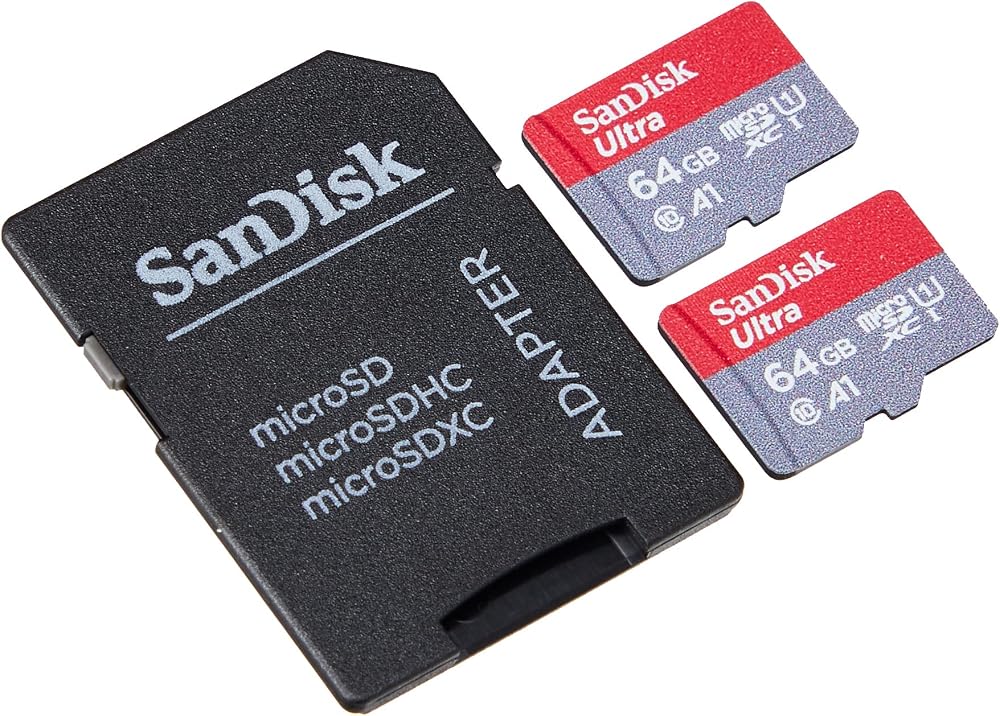 SanDisk Ultra 64GB microSDHC UHS-I Card with Adapter (2-Pack)