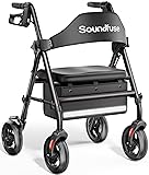 Rollator Walkers with Seat for Seniors, Foldable
