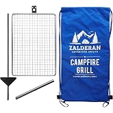 Zalderan Campfire Grill &ndash; Small, Lightweight 304 Stainless Steel Cooking Grate for Camping, Hiking, Backpacking &ndash; Portable Campfire Cooking Grill for 1&ndash;2 People