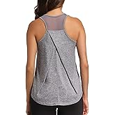 Aeuui Womens Workout Tops for Women Racerback Tank Tops Mesh Yoga Shirts Athletic Running Tank Tops Sleeveless Gym Clothes