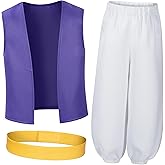 Matagami Boys Arabian Prince Costumes Kids Vest Pants Belt Halloween Cosplay