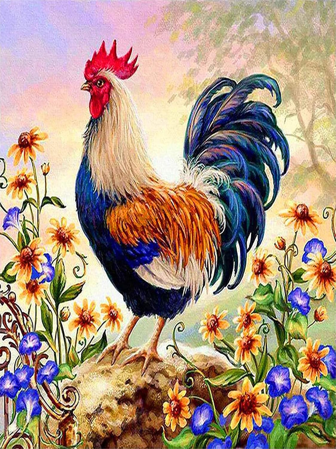 Amazon.com: GIEAAO 5D Diamond Painting Kit Cock Rooster, Paint with