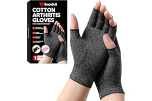 BraceBull Fingerless Compression Gloves (1 Pair), Cotton Arthritis Gloves Women Men, Arthritis Pain Relief Gloves, Hand Compression Gloves Arthritis for Carpal Tunnel, Rheumatoid, Tendonitis