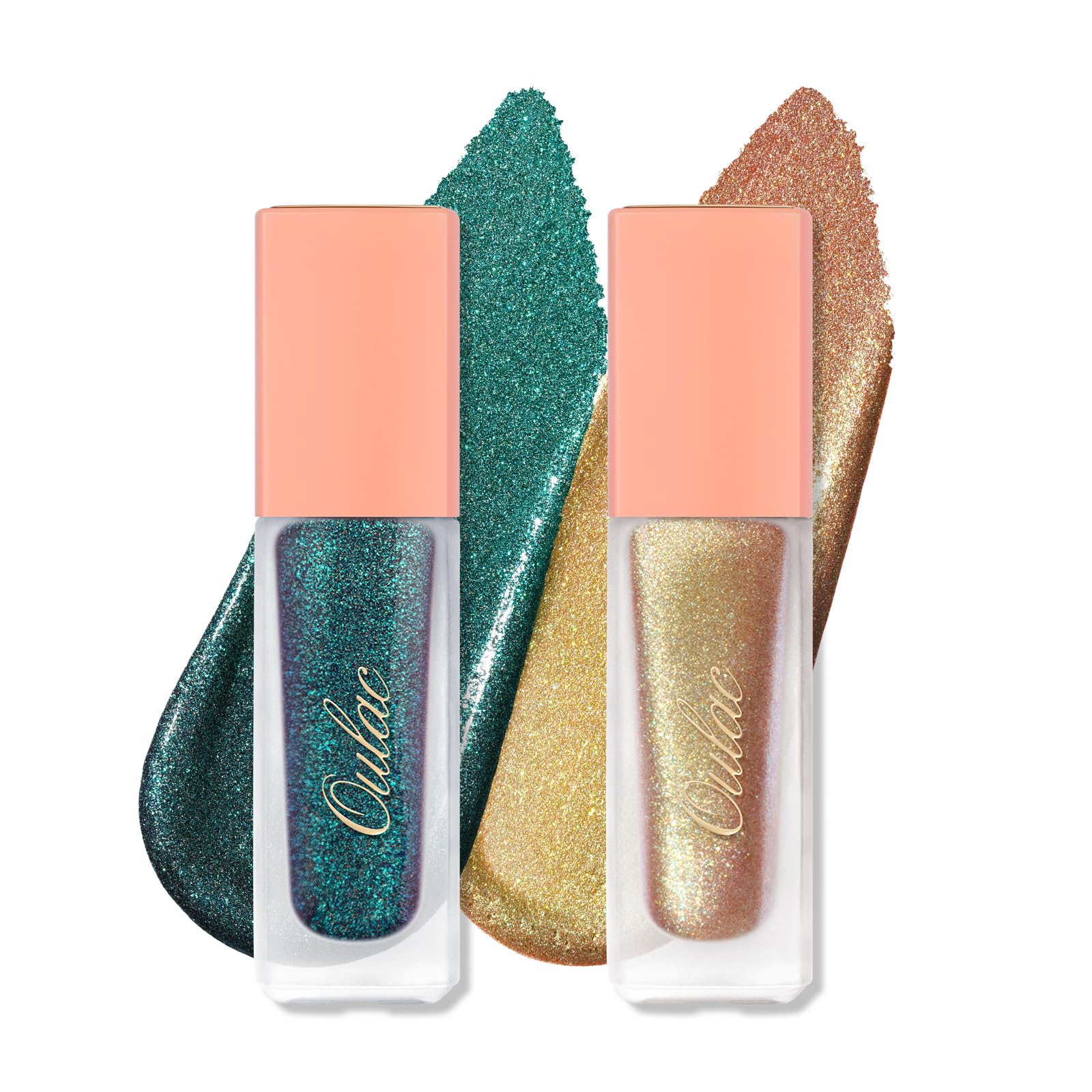 Oulac Liquid Glitter Eyeshadow Set – Metallic Green Eyeshadow & Lime Gold Eye Shadow Set, Liquid Shimmer Eyeliner, Blendable Eye Make-up, Crease-Resistant, Vegan (11/21) — image 1
