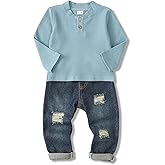 Toddler Baby Boy Clothes Infant Boys Outfits Sweatshirt Pullover Top Denim Pants Clothing Sets