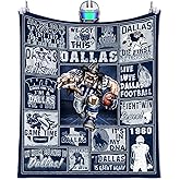 Football Blanket Gifts for Men 50" X 60", City Football Lovers Fan Gifts Merch Gear Suff Sports Fan Throw Blankets for Sofa Bed Bedroom Living Room Blue
