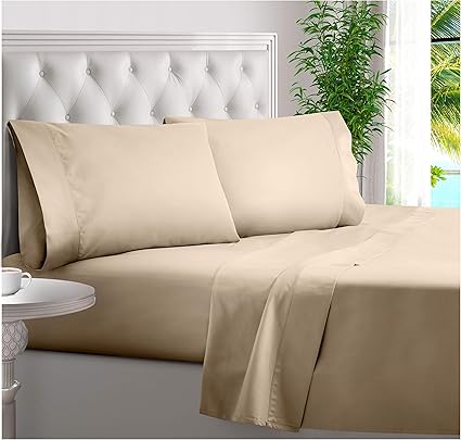 Amazon Bampure 100 オーガニック竹シーツ 竹ベッドシーツ オーガニックシーツ ディープポケットシーツ ベッドセット 冷却シーツ クイーンサイズ トープ 寝具カバー シーツ オンライン通販