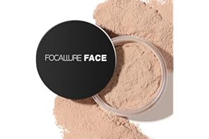 FOCALLURE Oil Control Loose Face Powder, Translucent Loose Setting Powder, Shine-Free Matte Finishing Powder, Long-lasting & Lightweight Sets Foundation Makeup, Includes Velour Powder Puff, Natural