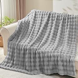 NEWCOSPLAY King Blanket for Couch Grey Super Soft