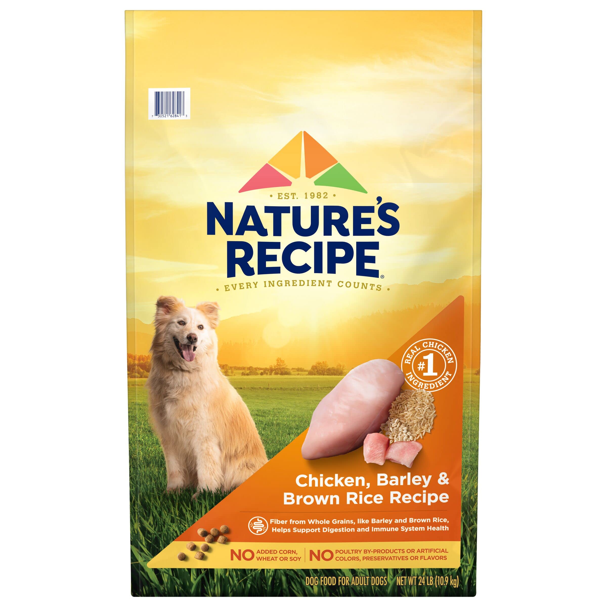 Nature′s Recipe Chicken, Barley & Brown Rice Recipe Dry Dog Food, 24 lb. Bag Image