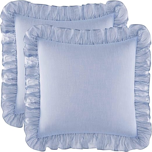 Amazon Com Laura Ashley Adley Euro Sham Pair 26x26 Blue Home