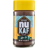 nuKAF by Gourmanity Instant Chicory Coffee Alternative, Caffeine Free, 7oz | Roasted chicory root coffee substitutes, 100% pure French chicory, dissolves instantly, one ingredient, unsweetened, 40 cups