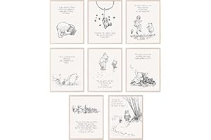 BigWig Prints Winnie the Pooh Wall Art - Winnie The Pooh Poster For Nursery, Friendship Quotes Wall Art, Classic Vintage Quot
