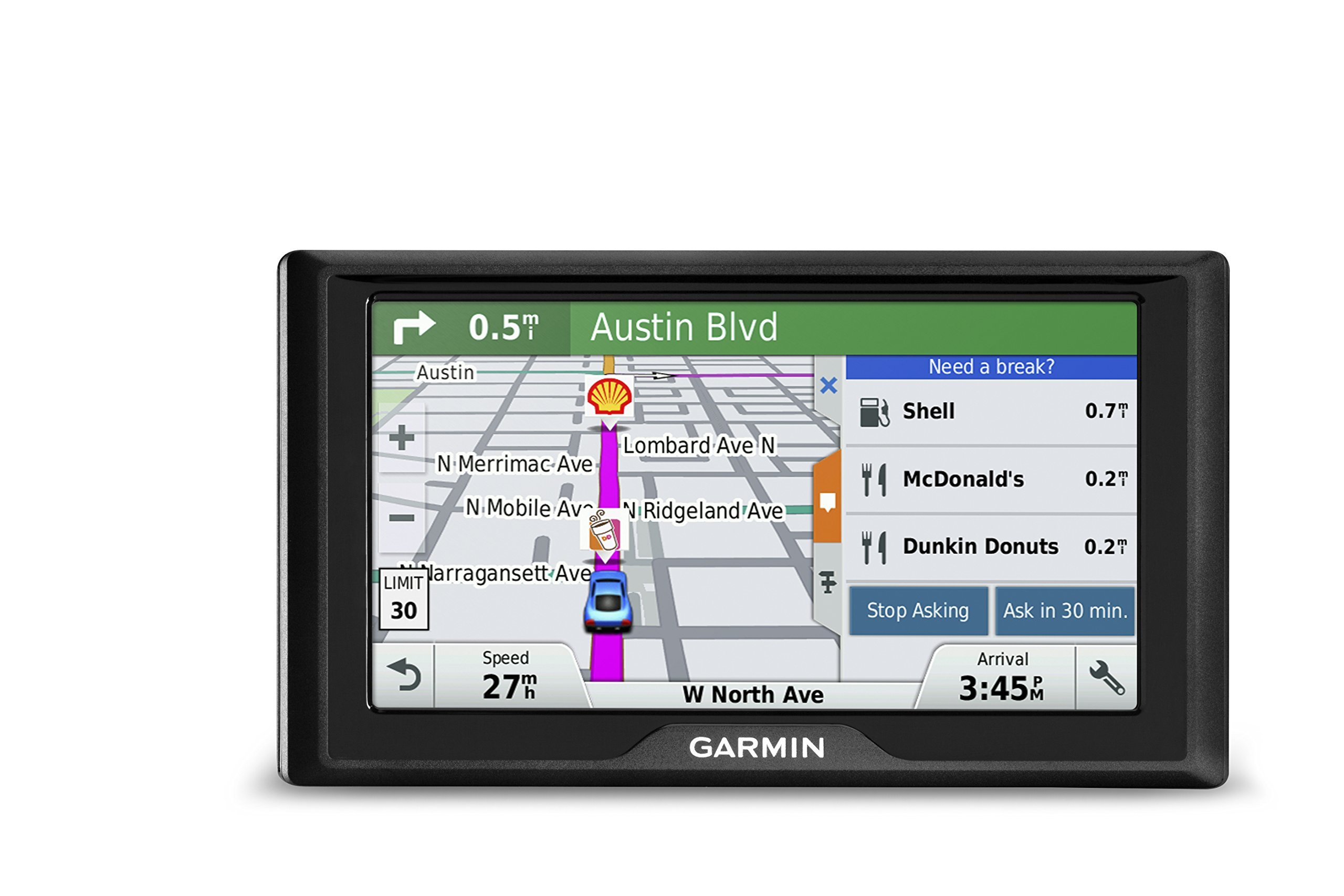 Garmin Drive 60 USA LM GPS Navigator System with Lifetime Maps, Spoken Turn-By-Turn Directions, Direct Access, Driver Alerts, and Foursquare Data (Certified Refurbished) by Garmin