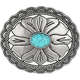 Belt Buckle for Men Women, Western American Flag Snake Turquoise Belt Buckles Cowboy Cowgirl Rodeo Big Country Accessories