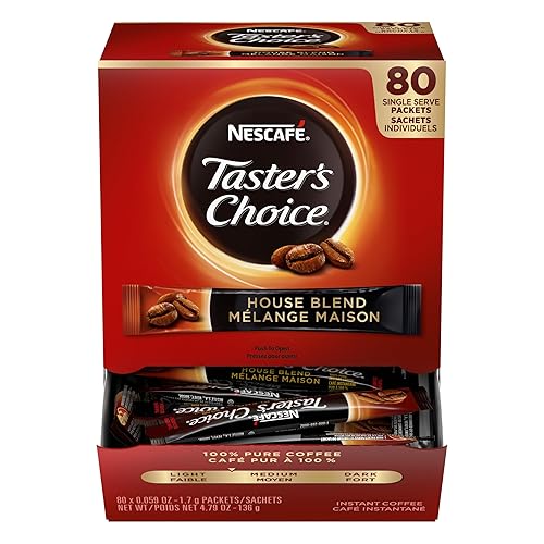 Nescafe Instant Coffee Packets, Taster's Choice Light Roast, 1.7 g Singles (Pack of 80)
