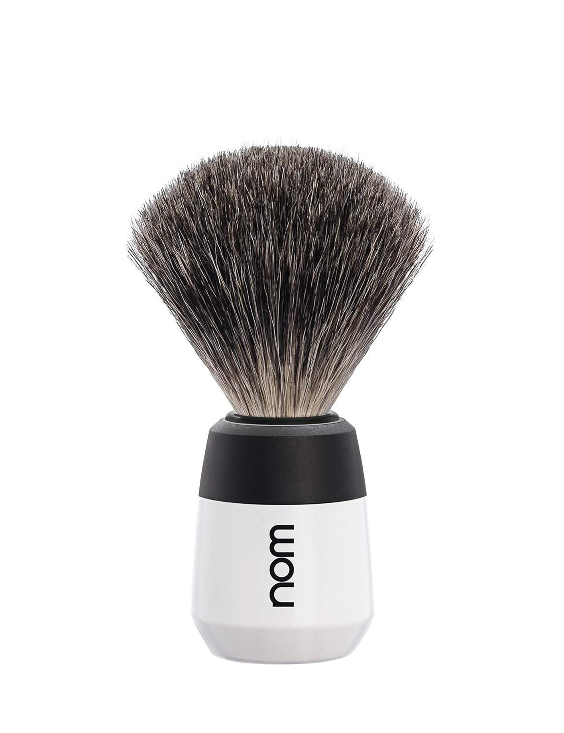 Nom Max Pure Badger Shaving Brush, White