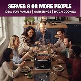 Andrew James 8L Slow Cooker Roast-to-Rest Ceramic Bowl Glass Lid 3 Heat Settings view 4