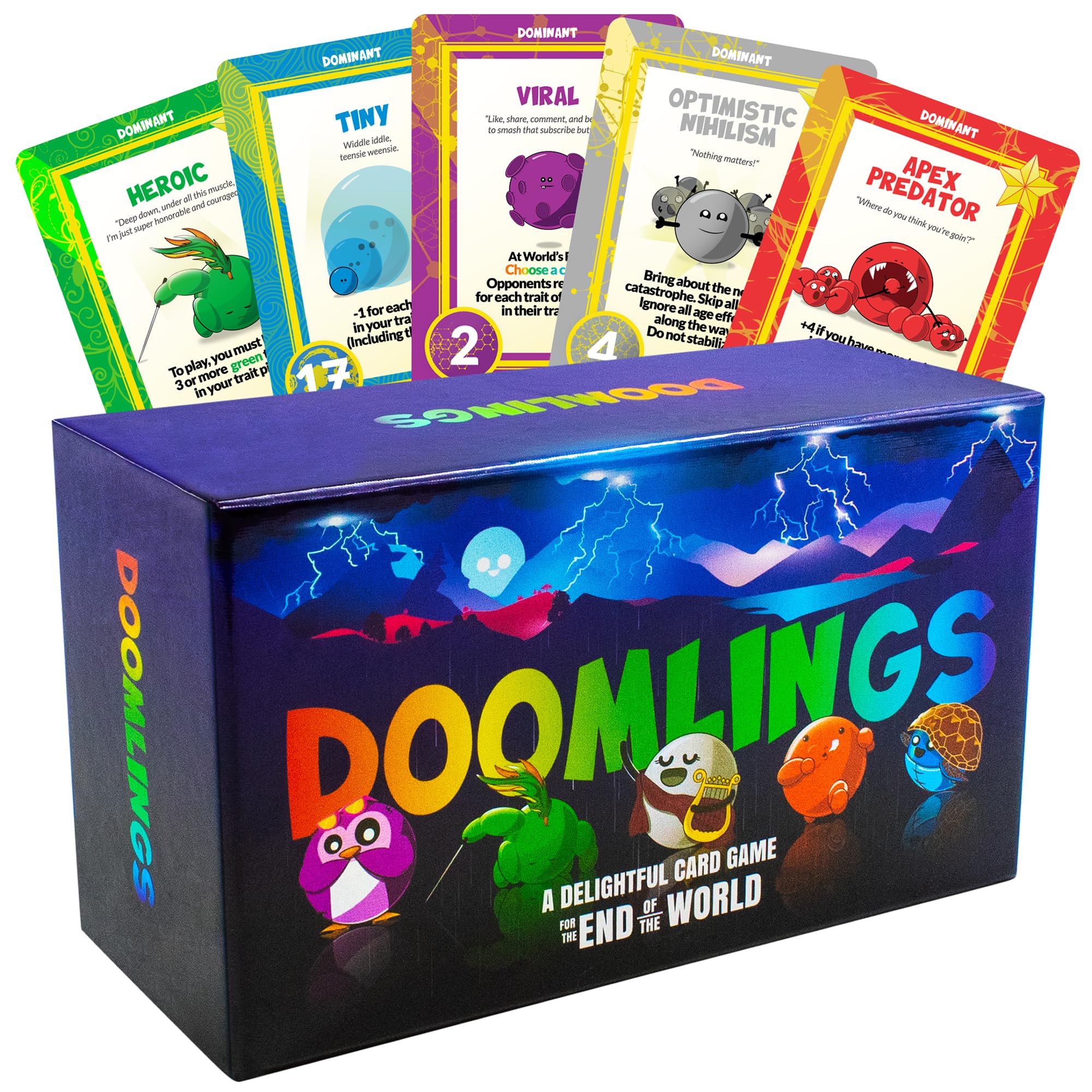 Doomlings - A Delightful Card Game For The End of The World - Best New Strategy Card Game for Kids, Adults & Teens | 2-6 Players | Perfect for Families and Travel | Easy To Learn