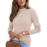 LOMON Women Mock Neck Sweater Long Sleeve Knit Pullover Soft Casual Tops | Finer Wool Blend,Soft &amp; Smooth Feel,Anti-Pilling Knit,Lightweight Warmth,Easy Everyday Layering