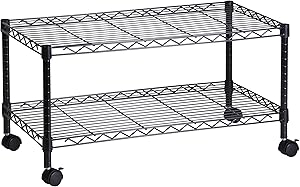 Honey Can Do 2-Tier Media Cart 2-stöckiger Medienwagen, Legierter Stahl, Schwarz, 18x36