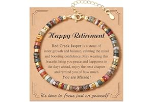 FYUKISS Retirement Gifts for Women, Inspirational Natural Stone Bracelet Retirement Gifts for Coworkers, Friends, Teachers