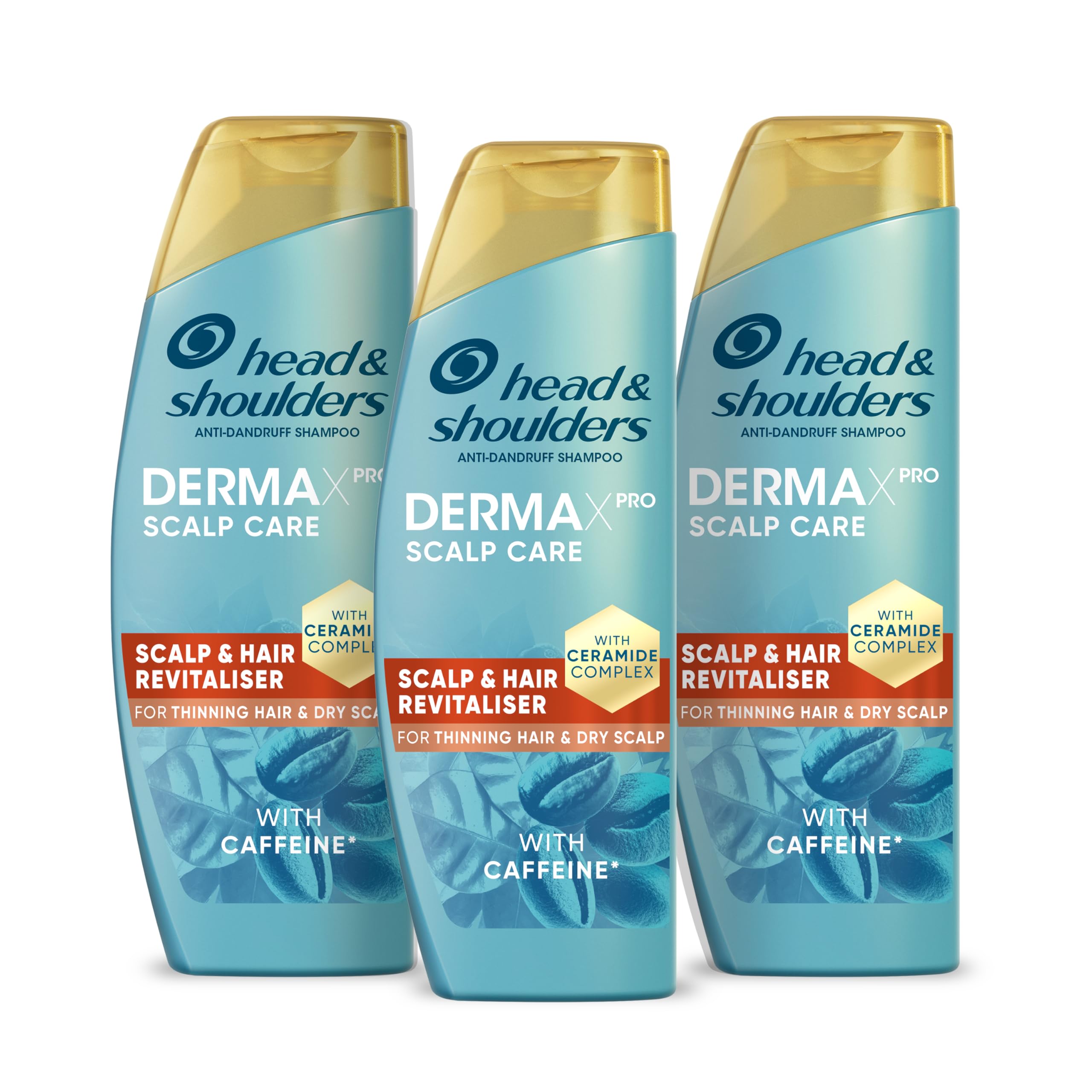 Head & Shoulders Anti-dandruff Shampoo, DermaXPRO | Helps Support Hair Growth | Vitamin E, Niacinamide & Active Aloe | Revitalises Scalp | For Dry Scalp and Thinning Hair | 300ml (Pack of 3)