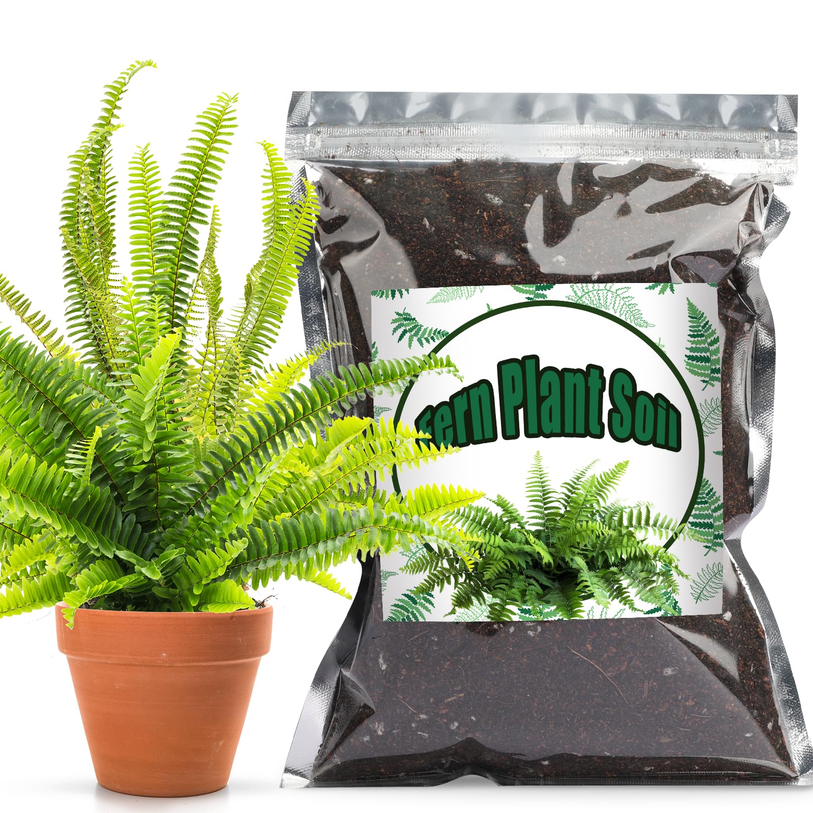 GOTVUGE Potting Soil Mix for Fern, Custom Hand Blended Mixture Suitable for Indoor/Outdoor potted Fern Plant (10L)