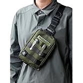 VIPERADE CHS2 Small EDC Sling Bag, Tactical Fanny Pack for Men, Molle Pouch Crossbody Backpack with Adjustable Shoulder Strap, Utility Chest Pouch Bag for Hiking/Traveling/Bush-Craft