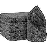 Orighty 6-Pack Grey Hand Towels, 16x28 inch Microfiber Gym Towels | Quick Drying &amp; Absorbent, Lightweight &amp; Thin Grey Yoga Towel - Multi-Purpose Camping Towel for SPA, Hotel &amp; Bathroom