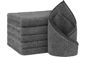 Orighty 6-Pack Grey Hand Towels - Quick Drying & Absorbent Microfiber Gym Towels 16x28 inches - Lightweight & Thin Grey Yoga 